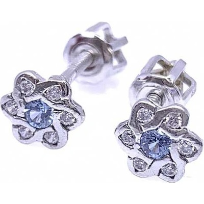 Jan Kos jewellery zlaté náušnice s modrým kamenem 31508657