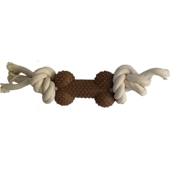 Pet Interest® Бамбуков кокал с вкус на телешко и въже за гризане, 20 см