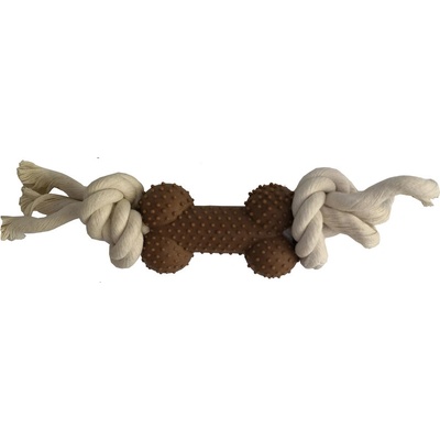 Pet Interest® Бамбуков кокал с вкус на телешко и въже за гризане, 20 см