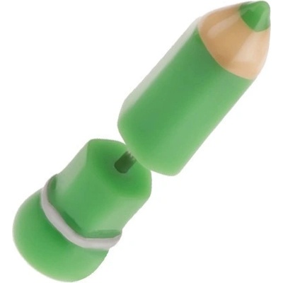 Šperky eshop akrylový fake plug do ucha zelená tužka PC19.30