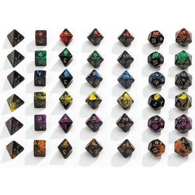 Sada 7 kostek 9mm pro RPG Oblivion purple 7794