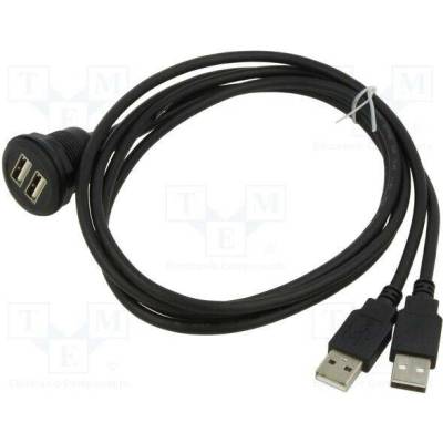 Delock 88104 USB 2.0 USB A zásuvka x2 USB A vidlice x2 1m černý