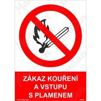 Manutan Zákaz kouření a vstupu s plamenem, samolepka 148 x 210 x 0,1 mm A5