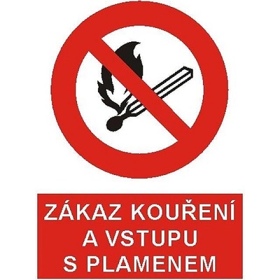 Tabulka Zákaz kouření a vstupu s plamenem, A4, samolepka - T 4201a010