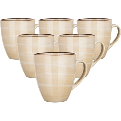 Banquet keramických hrnčekov PALAS krémová 6 x 400 ml