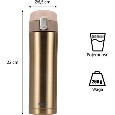 Nils Camp Termoska NCB10 zlatá 500 ml