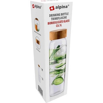 Image 1 of ALPINA БУТИЛКА ALPINA 1000мл Ø7.5x28см БОРОСИЛИКАТНО СТЪКЛО (871125255645)