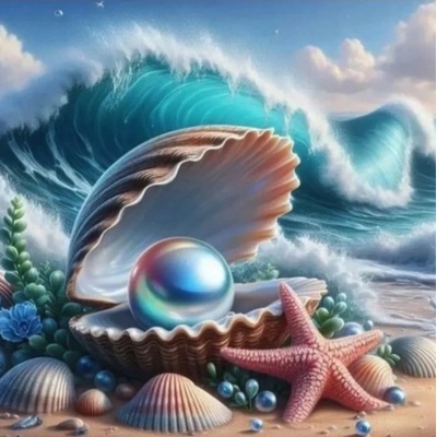 Norimpex - Puzzle Diamant painting: Pearl in a shell 30x40cm - 1 - 39 piese