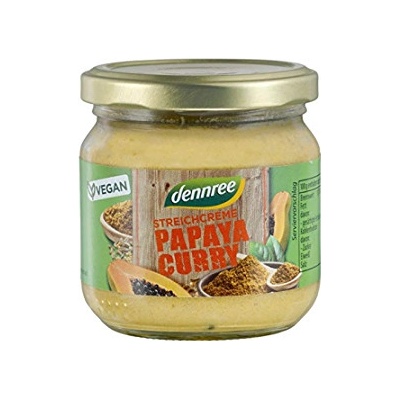 Dennree Rastlinná nátierka Papaya Kari BIO 180 g