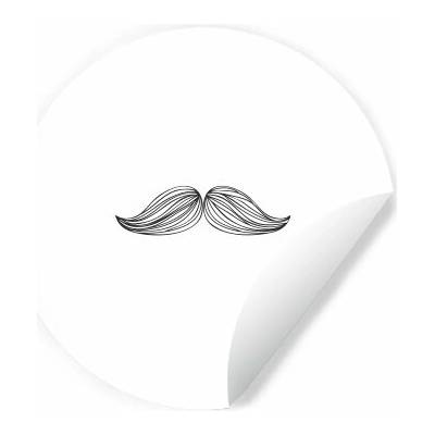 Samolepky kruh knír movember