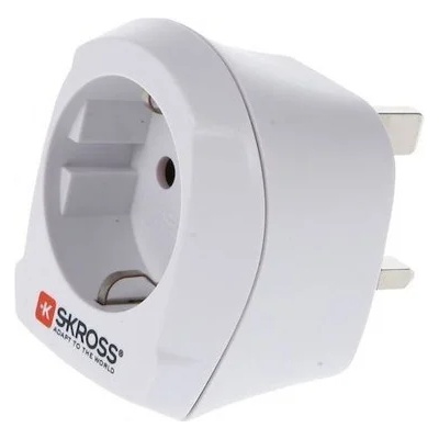 SKROSS Адаптер Skross 1500230, 1 гнездо, от EU към UK, бял (SKROSS-1500230E)