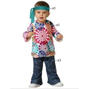 BigBuy Carnival Маскировъчен костюм за бебета Hippie Размер 6-12 месеца