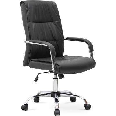 TopMebel Офис стол Matteo от PU кожа в черен цвят 60x66x105/115см