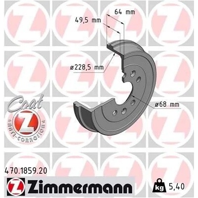 Brzdový buben ZIMMERMANN 470.1859.20 (470185920)