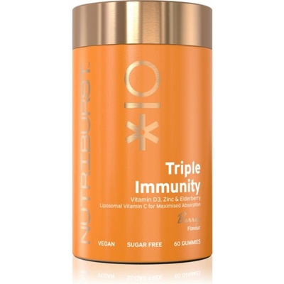 Nutriburst Advanced Triple Immunity žuvacie mäkké tobolky na podporu imunitného systému príchuť Berry 60 ks