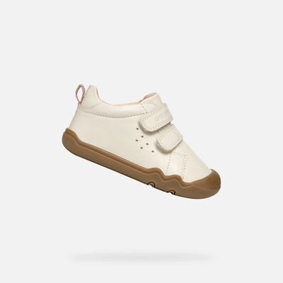 Geox dievčenské barefoot topánky Steppieup biela hnedá