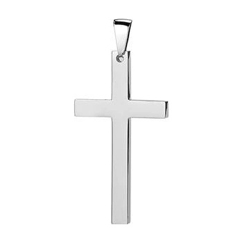 Šperky4U Ocelový přívěšek kříž 17x32 mm OPP1775