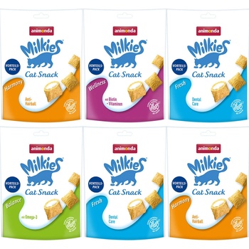 Milkies křupavé polštářky míchané balení 4 druhy 24 x 120 g