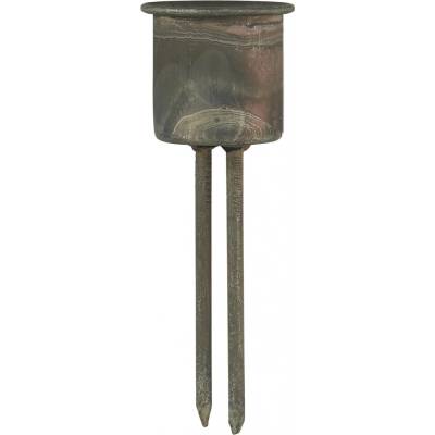 IB LAURSEN Zapichovací svícen na svíčku 2,2 cm Rustic Metal, šedá barva, kov
