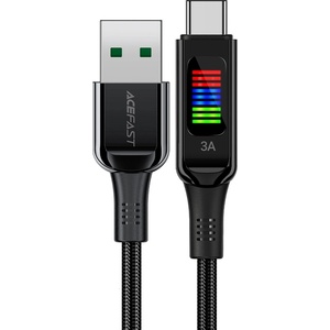 ACEFAST - Кабел за данни (C7-04) - USB към Type-C, бързо зареждане, 3A, оплетен найлон, 25 000 извивки, 1, 2 м - Черен