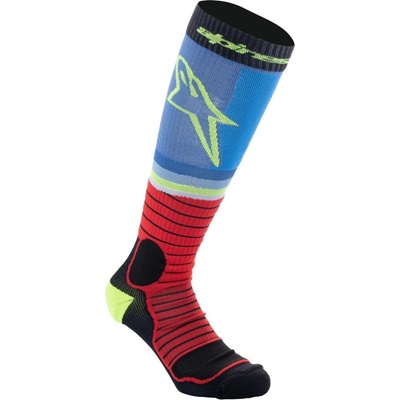 Alpinestars ponožky MX PRO černá/červená fluo/žlutá fluo/modrá