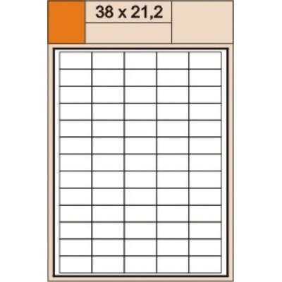 S&K LABEL Samolepící etikety bílé SK LABEL STANDARD 38 x 21,2 mm 100 archů
