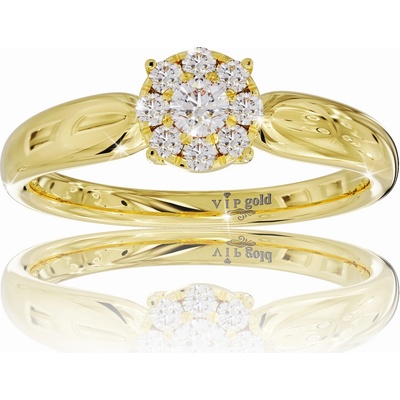 VIPgold Prsteň s briliantmi v žltom zlate R328 63651z