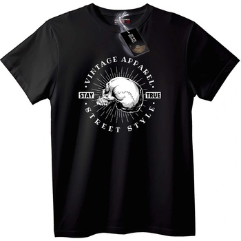 NOONEBRAND Тениска Череп Винтидж Градски Стил - 6XL, Black