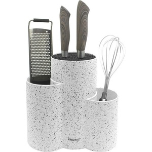 Kinghoff Поставка за ножове и аксесоари Kinghoff KH 1585, Мраморно покритие, 23 х 10 х 22.2 cm, Бял (9999KH1585) - topmall