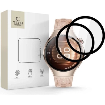 Tech-Protect Протектор за Huawei Watch 5 46mm, Tech-Protect Flex Plus Glass 2 бр. , Черен (5906302368495)