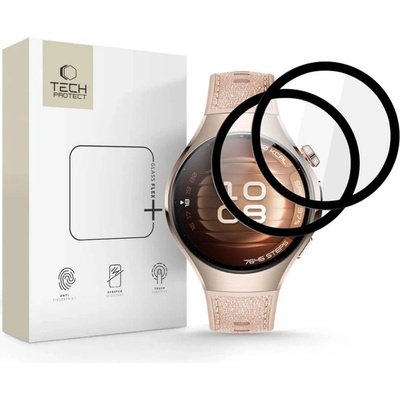 Tech-Protect Протектор за Huawei Watch 5 46mm, Tech-Protect Flex Plus Glass 2 бр. , Черен (5906302368495)