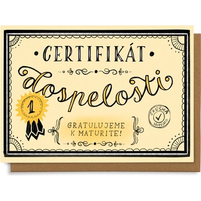 Chaukiss Certifikát dospelosti. Gratulujeme k maturite! – Zboží Mobilmania