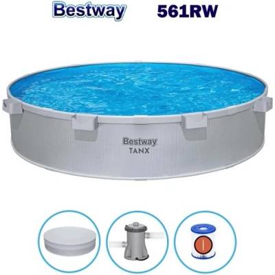 Bestway Басейн с твърди стени Bestway 561RW Tanx, 305x61см, с филтърна помпа и покривало (561RW)
