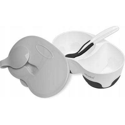 Akuku A0428 dvojkomorová miska čierno/biela