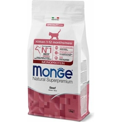 MONGE Natural Superpremium Kitten monoproteínové krmivo s hovädzím pre mačiatka 1,5 kg