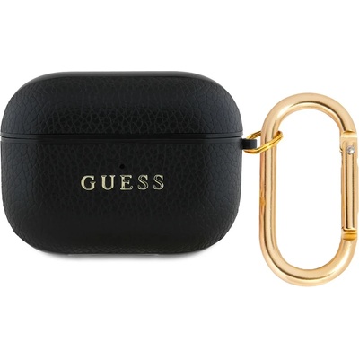 Guess PU Grained Classic Logo калъф за AirPods Pro черен (GUAPPGUGMK)