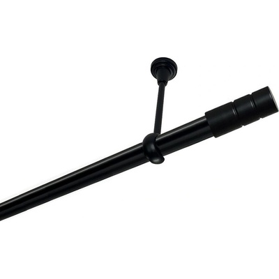 OK-GarnýžeCZ Garnýž kovová jednořadá 25mm Cylinder černá 260 cm do stropu / na tunýlek - bez kroužků