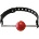 Rouge Leather Ball Gag with Removable Rubber Red Ball with Stainless Steel Rod BLACK/RED
