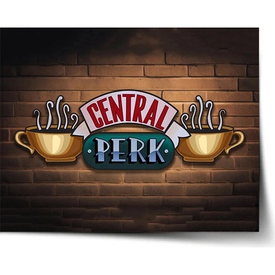 Sablio Plagát Seriál Priatelia CENTRAL PERK Tehly - 60x40 cm