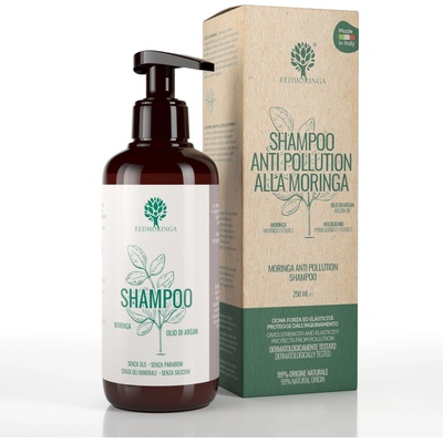 RedMoringa šampón proti znečisteniu s extraktom moringy, extraktom granátového jablka a arganovým olejom 250 ml