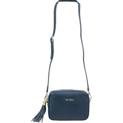 Pierre Cardin kožená crossbody kabelka L1501 tmavo modrá