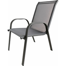 Autronic Zahradní židle, kov, síťovina, šedá, AZC-C1000 GREY