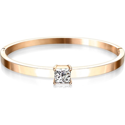Steel Edge z chirurgické oceli se zirkonem 1047 Rose gold