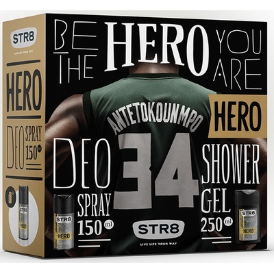 STR8 Hero deospray 150 ml + sprchový gel 250 ml dárková sada
