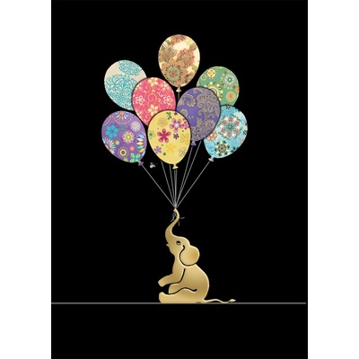 Luxusní přání M156 BUG ART - ELEPHANT BALLOONS