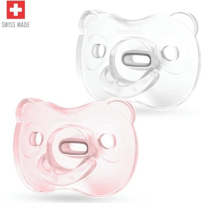 Medela Baby mäkký celosilikón cumlík girl 2 ks růžová+ transparentní