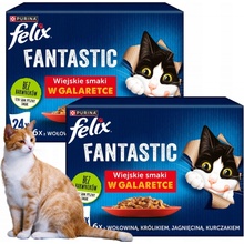 Felix Fantastic hovězí, kuře, losos, tuňák v želé 88 x 85 g