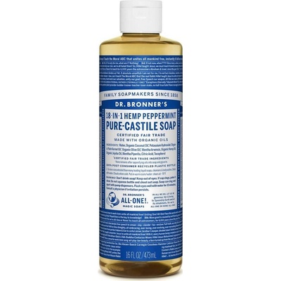 Dr. Bronner's tekuté univerzálne bio mydlo ALL-ONE Peppermint 475 ml