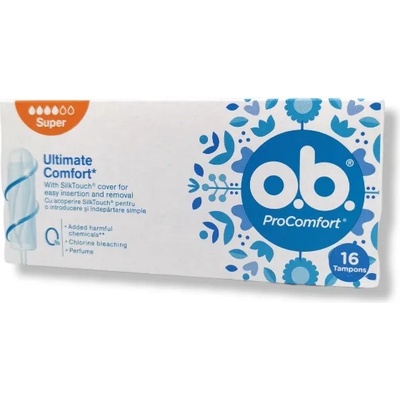 O. B хигиенни тампони, ProComfort, Super, 16 броя