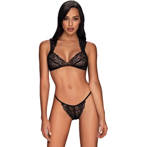 Obsessive Elisetta 2-Pcs Set Black L/XL